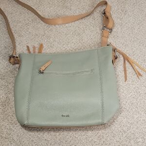 The Sak Light Green and Tan Crossbody Bag